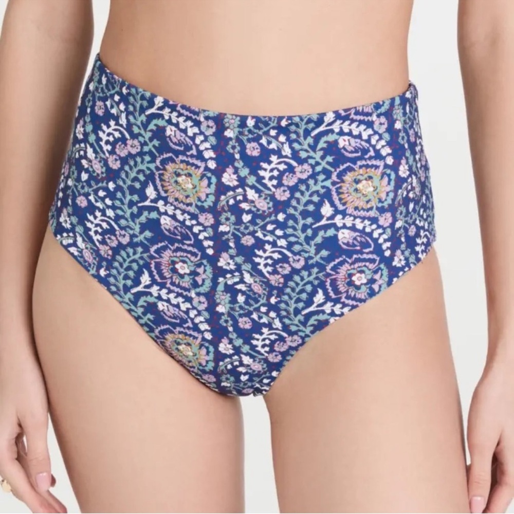 Sea New York Rosita Border Print High Waisted Bikini Bottom
